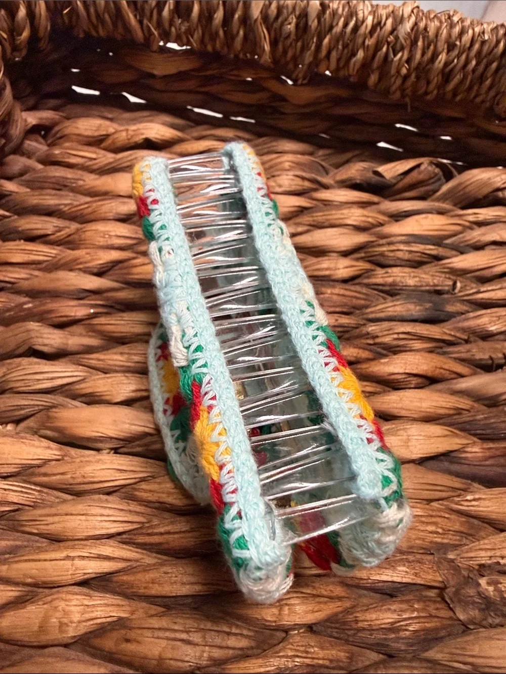 Handmade crochet hair clip so cute!